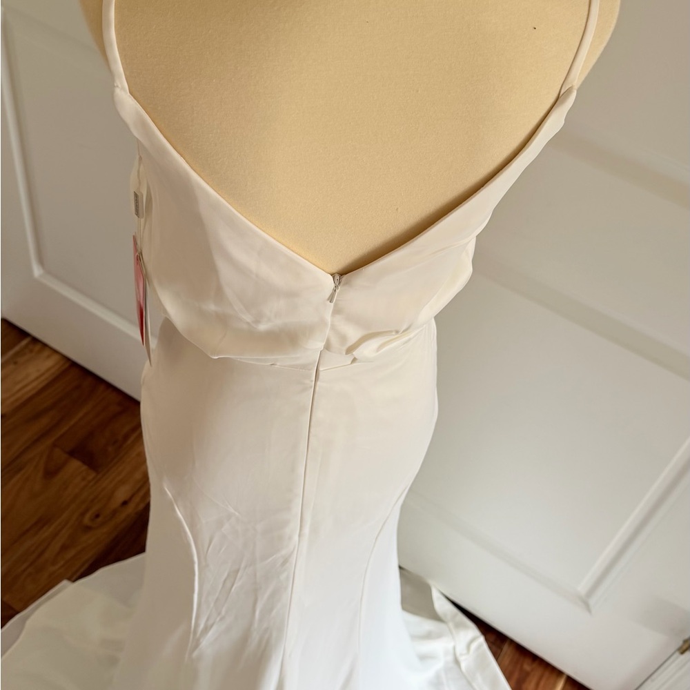 JJs House White Spaghetti Strap Bridal Gown with Train - Picture 8 of 8